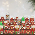 24 Adventskalenderdozen Rood-Wit met Peperkoekhuisontwerp voor Geschenken 3