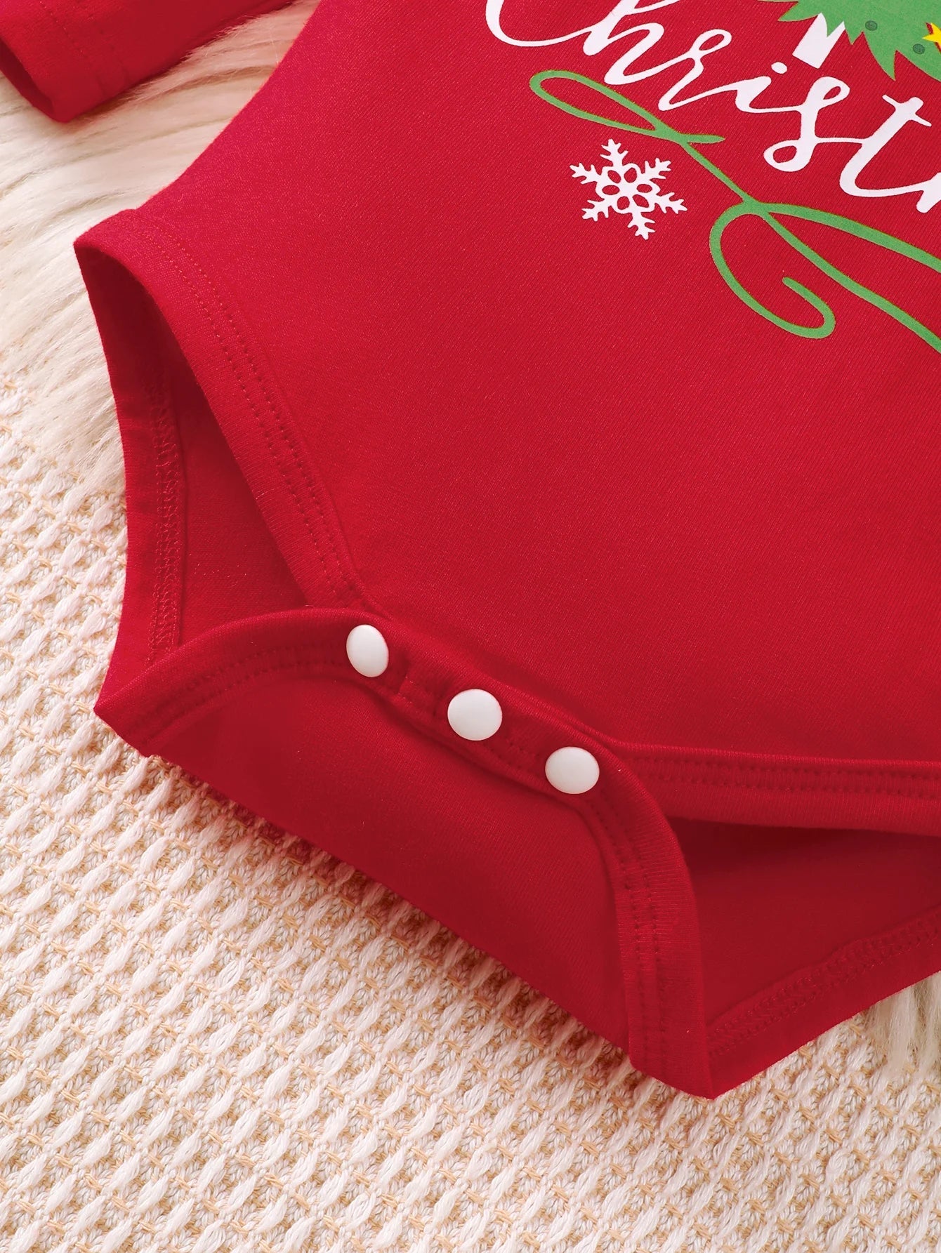 3-delige Kerstset voor Baby Jongens met Bedrukte Bodysuit, Broek en Hoed 4