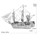 3D metalen puzzelmodel van een piratenschip - DIY lasergesneden speelgoed 4
