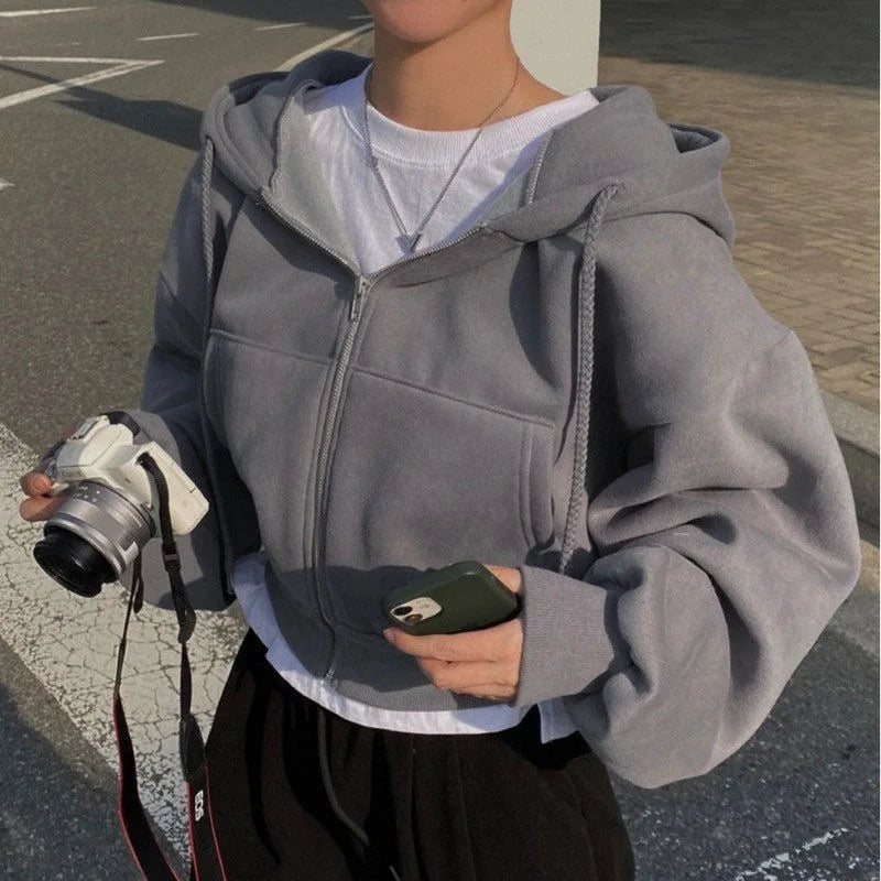 Damska Koszula Polarowa z Kapturem, Luźna, Styl Harajuku, Różne Rozmiary 8