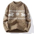 Dikke Heren Trui met Hertenmotief voor de Winter, Comfortabele Casual Sweater 2