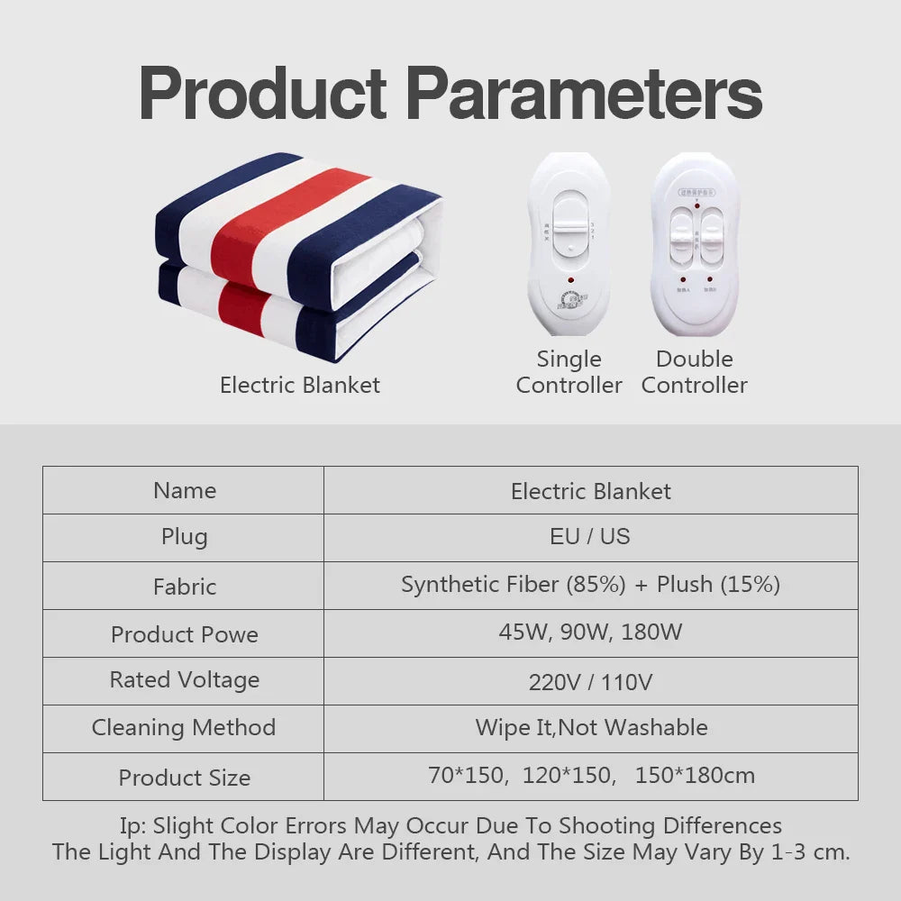Elektrische Heizdecke 150x180 cm mit Dual-Controller für Individuelle Temperaturregelung 5