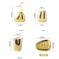 Goldenes Badezimmerzubehör Set – 4-teilig mit Seifenspender und Becher 2