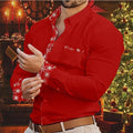 Herenoverhemd met kerstprint en lange mouwen in sneeuwvlokdesign 5