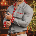 Herenoverhemd met kerstprint en lange mouwen in sneeuwvlokdesign 6