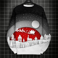 Kerst Sweatshirt voor Heren met 3D Grafische Print, Ronde Hals, Casual Stijl 2