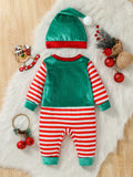 Kerst baby jumpsuit set voor jongens en meisjes met hoed 1