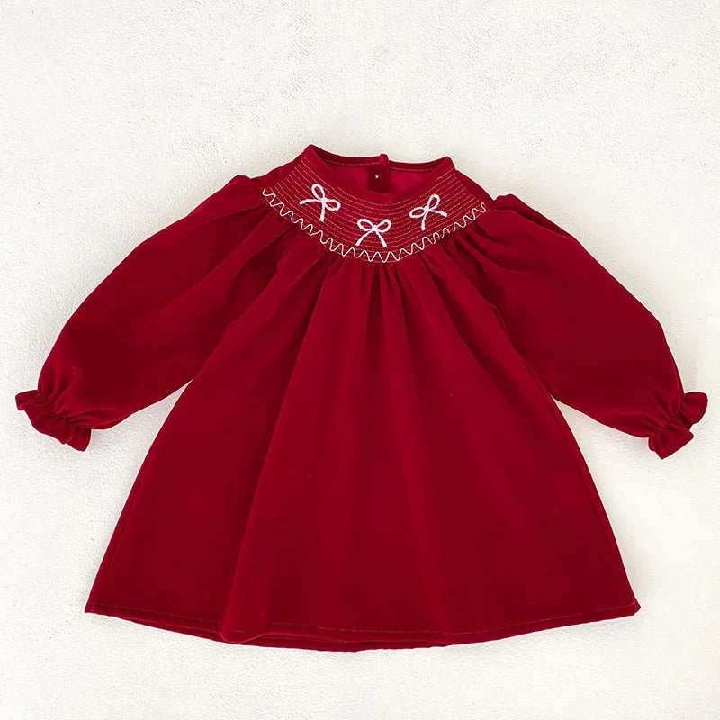 Kerstjurk voor Babymeisjes met Strik en Ruches, Comfortabele Pasvorm, Maten 90-130 4