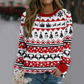 Kerstman 3D Print Sweatshirt voor Dames met Lange Mouwen 0