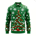 Kerstman 3D grafisch poloshirt voor heren met lange mouwen 9