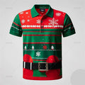 Kerstman 3D poloshirt voor mannen met vrolijke kerstprint 14
