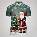 Kerstman 3D poloshirt voor mannen met vrolijke kerstprint 4