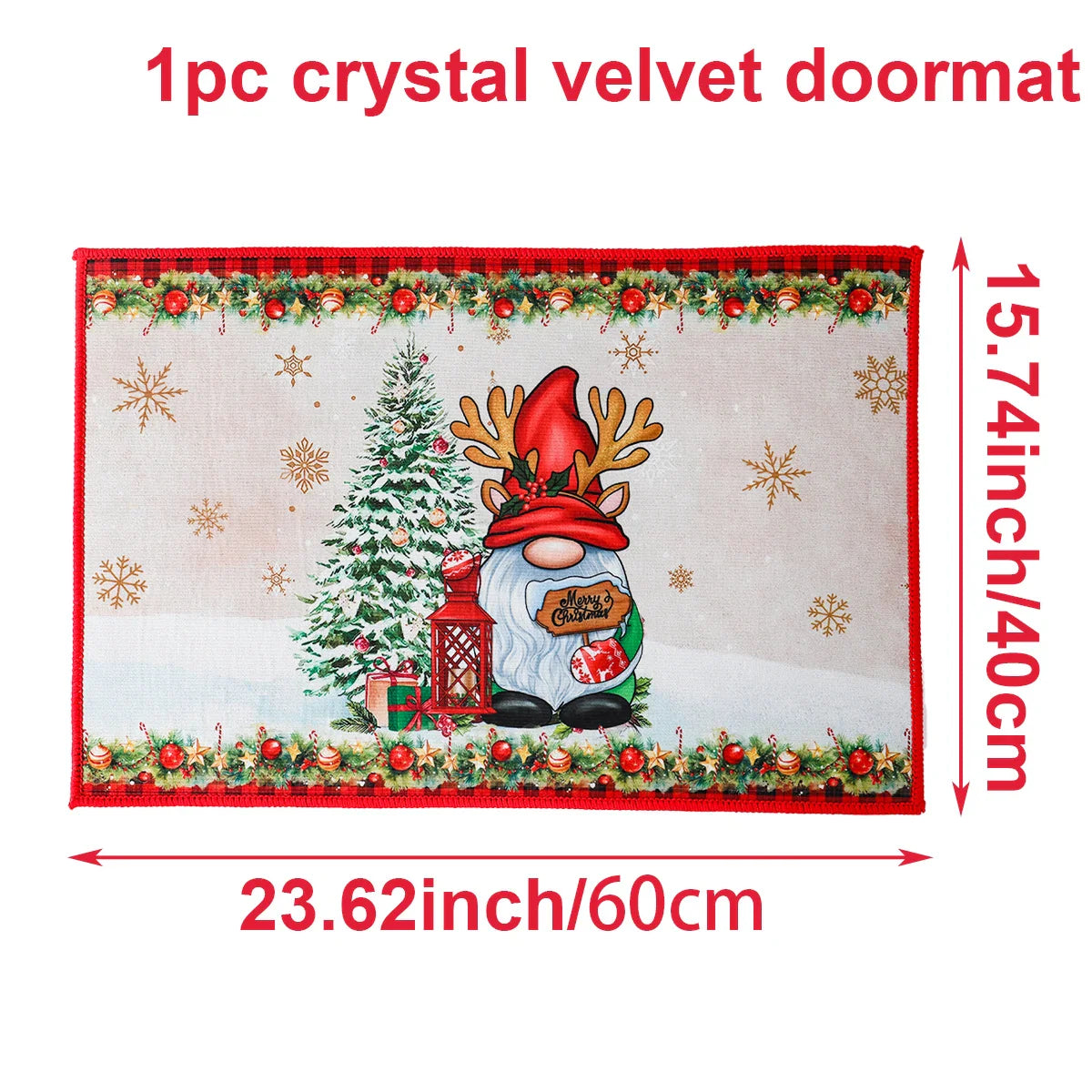 Kerstmat met Kerstman, Multicolor, 75 x 45 cm, Voor Binnen en Buitengebruik 20
