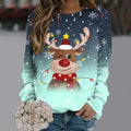 Kersttrui Dames 3D Sneeuwvlokken en Rendierhoofden, Comfortabele Pasvorm, 100% Polyester 13