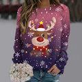 Kersttrui Dames 3D Sneeuwvlokken en Rendierhoofden, Comfortabele Pasvorm, 100% Polyester 8