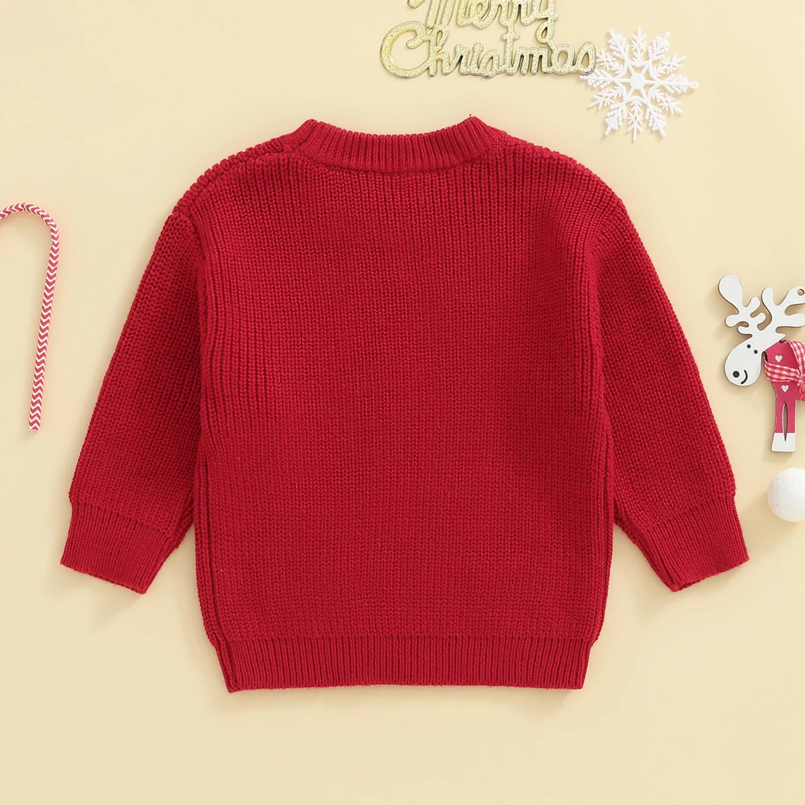 Kersttrui voor Peuters met Kerstman Borduursel en Lange Mouwen, Comfortabel en Feestelijk 5