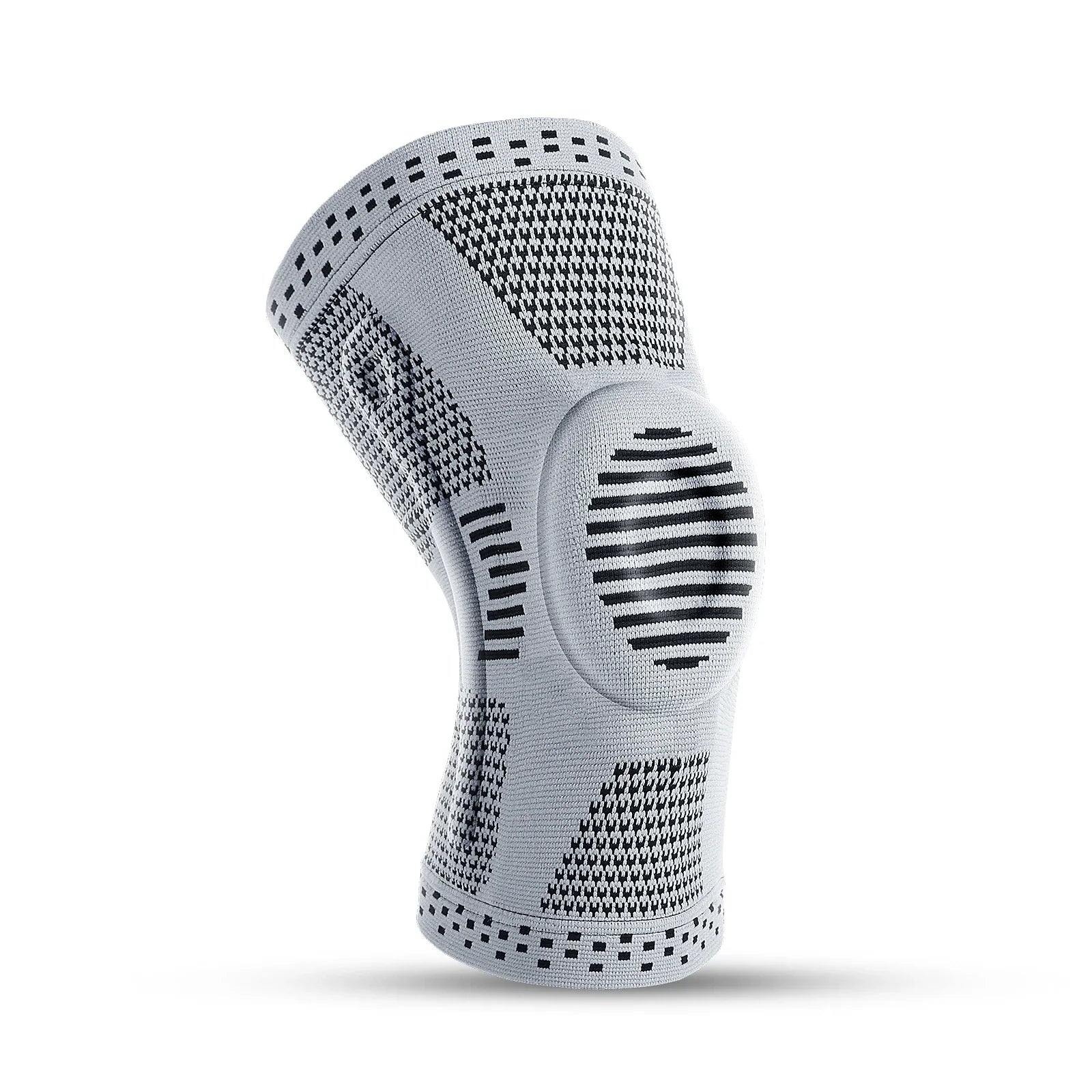 Kompressions-Kniemanschette aus Silikon für Sport, Fitness und Rehabilitation, Schwarz 13