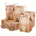 Kraftpapier Geschenkdozen voor Kerst - Set van 12 of 50 Peperkoek Huis Dozen 1