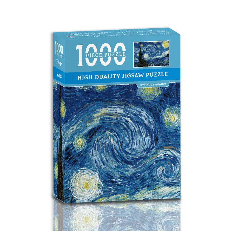 TOMAX 1000 Teile Mini-Puzzle – Motiv „Die Sternennacht“ Von Van Gogh, Kompakt & Tragbares Puzzle