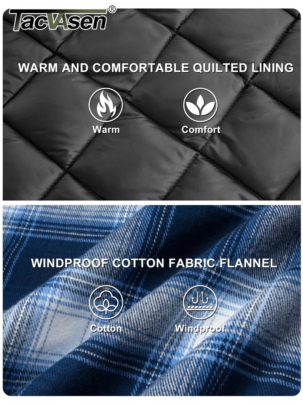 Męska Kurtka Flanelowa z Pikowaną Podszewką, 5 Kieszeni, Ciepła i Wygodna 4