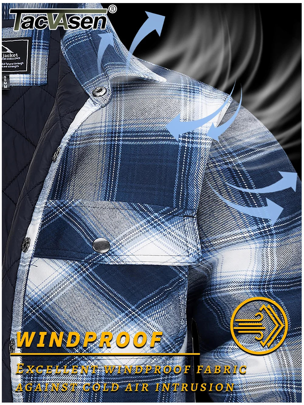 Męska Kurtka Flanelowa z Pikowaną Podszewką, 5 Kieszeni, Ciepła i Wygodna 5