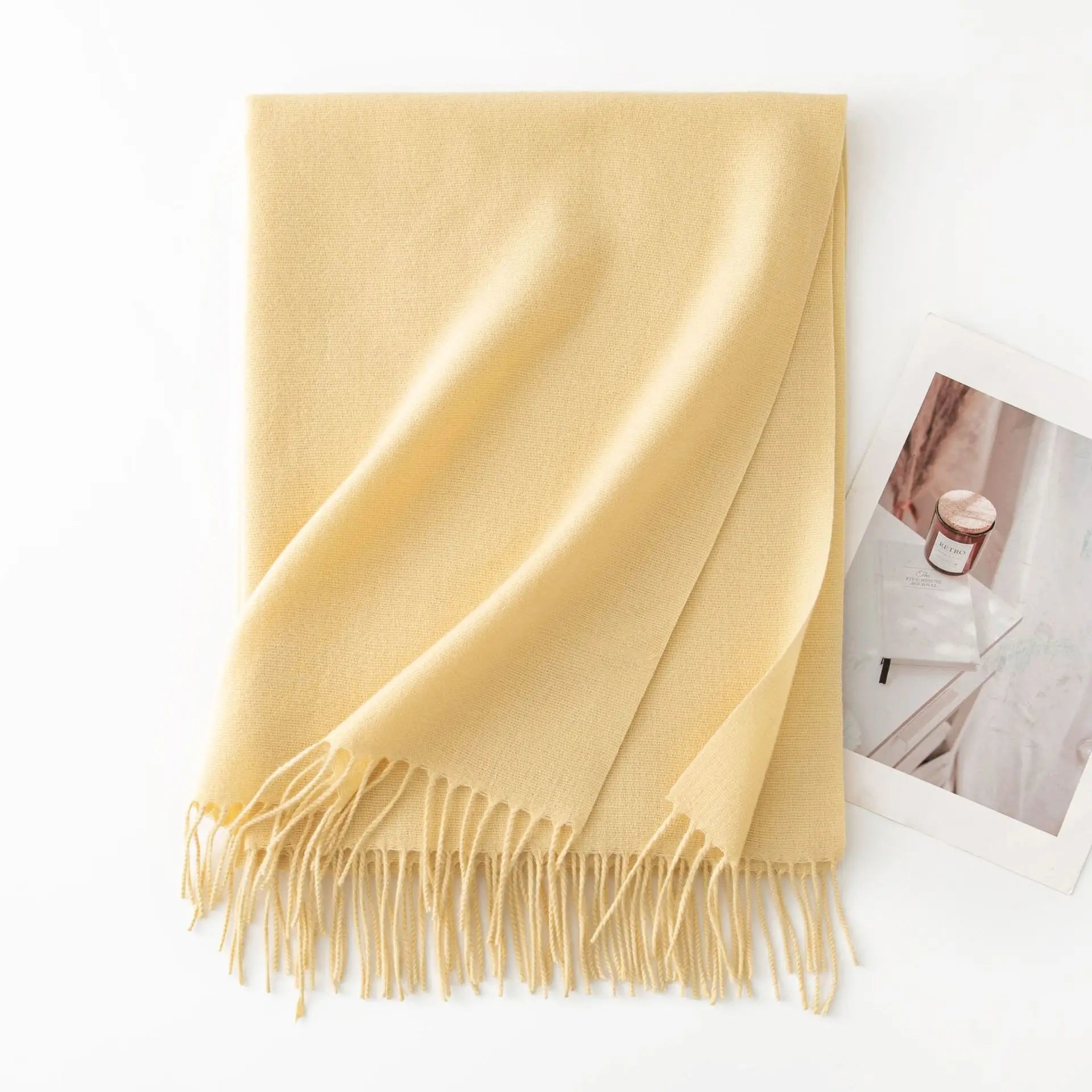 Pashmina Schal für Damen und Herren, weich, warm, 200x68 cm, vielseitig und elegant 14