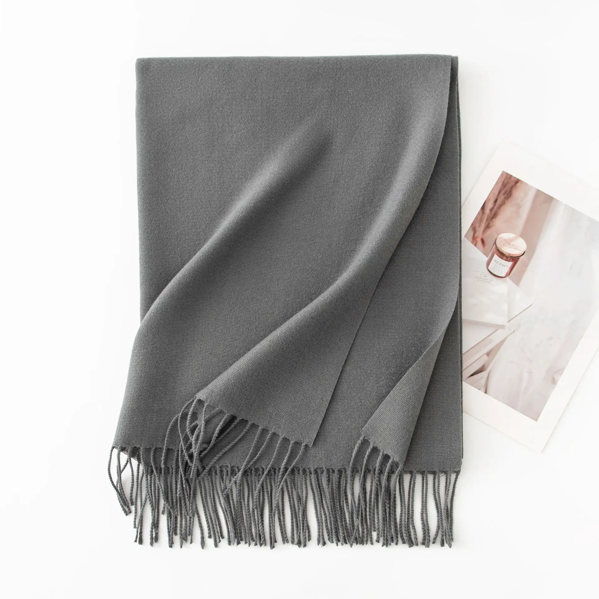 Pashmina Schal für Damen und Herren, weich, warm, 200x68 cm, vielseitig und elegant 21