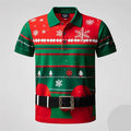 Poloshirt met 3D Kerstman voor mannen, vrolijk kerstfeest 11