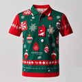 Poloshirt met 3D kerstman print voor mannen 0