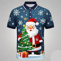 Poloshirt met 3D kerstman print voor mannen 1