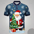 Poloshirt met 3D kerstman print voor mannen 12