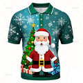 Poloshirt met 3D kerstman print voor mannen 14