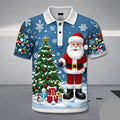 Poloshirt met 3D kerstman print voor mannen 15