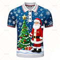 Poloshirt met 3D kerstman print voor mannen 7