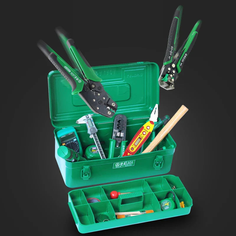 Stevige Metalen Gereedschapskist voor Auto en Huis, 50x25x25 cm, Zwart 4