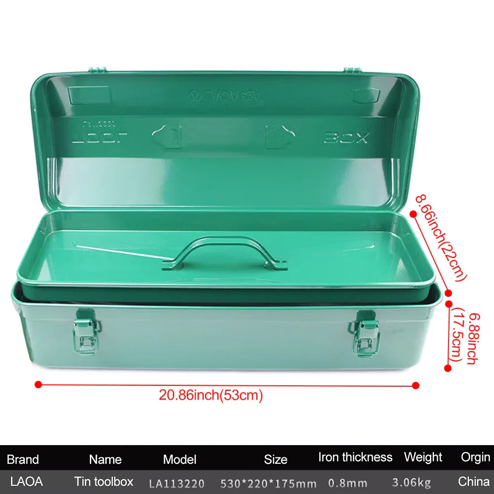 Stevige Metalen Gereedschapskist voor Auto en Huis, 50x25x25 cm, Zwart 6