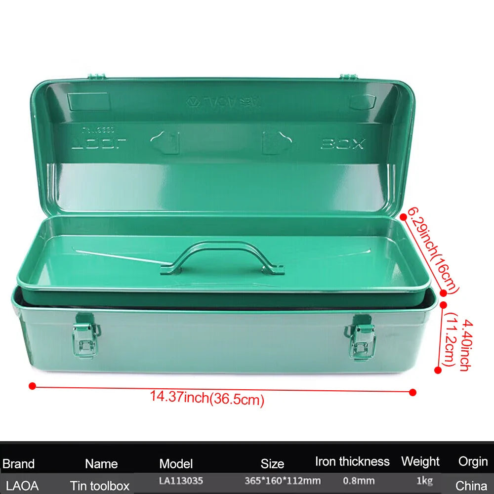 Stevige Metalen Gereedschapskist voor Auto en Huis, 50x25x25 cm, Zwart 7