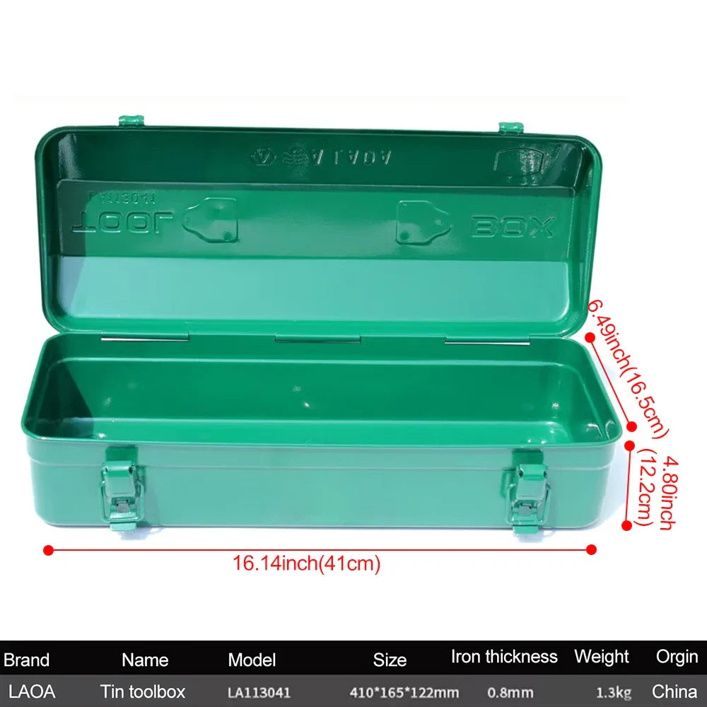 Stevige Metalen Gereedschapskist voor Auto en Huis, 50x25x25 cm, Zwart 8