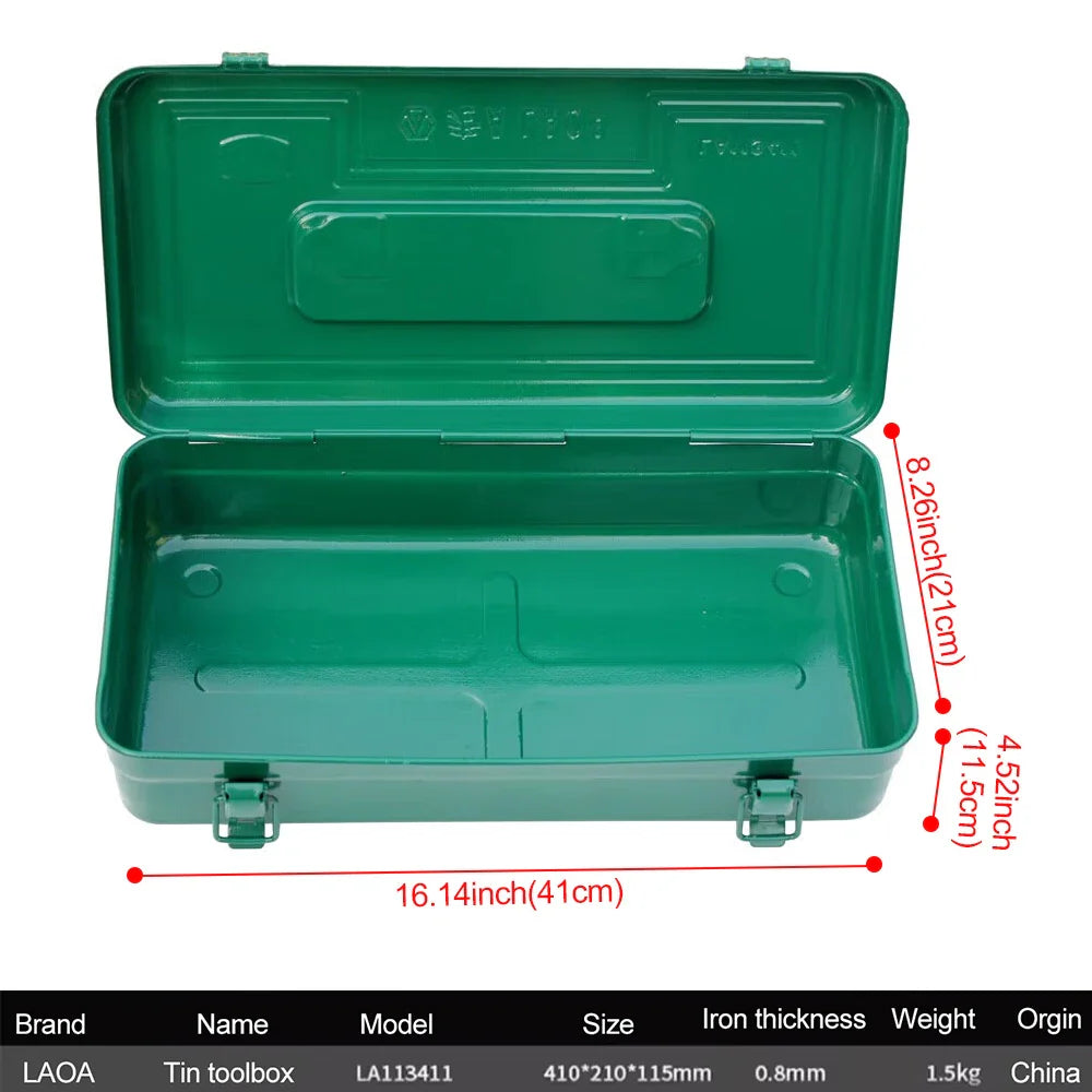 Stevige Metalen Gereedschapskist voor Auto en Huis, 50x25x25 cm, Zwart 9