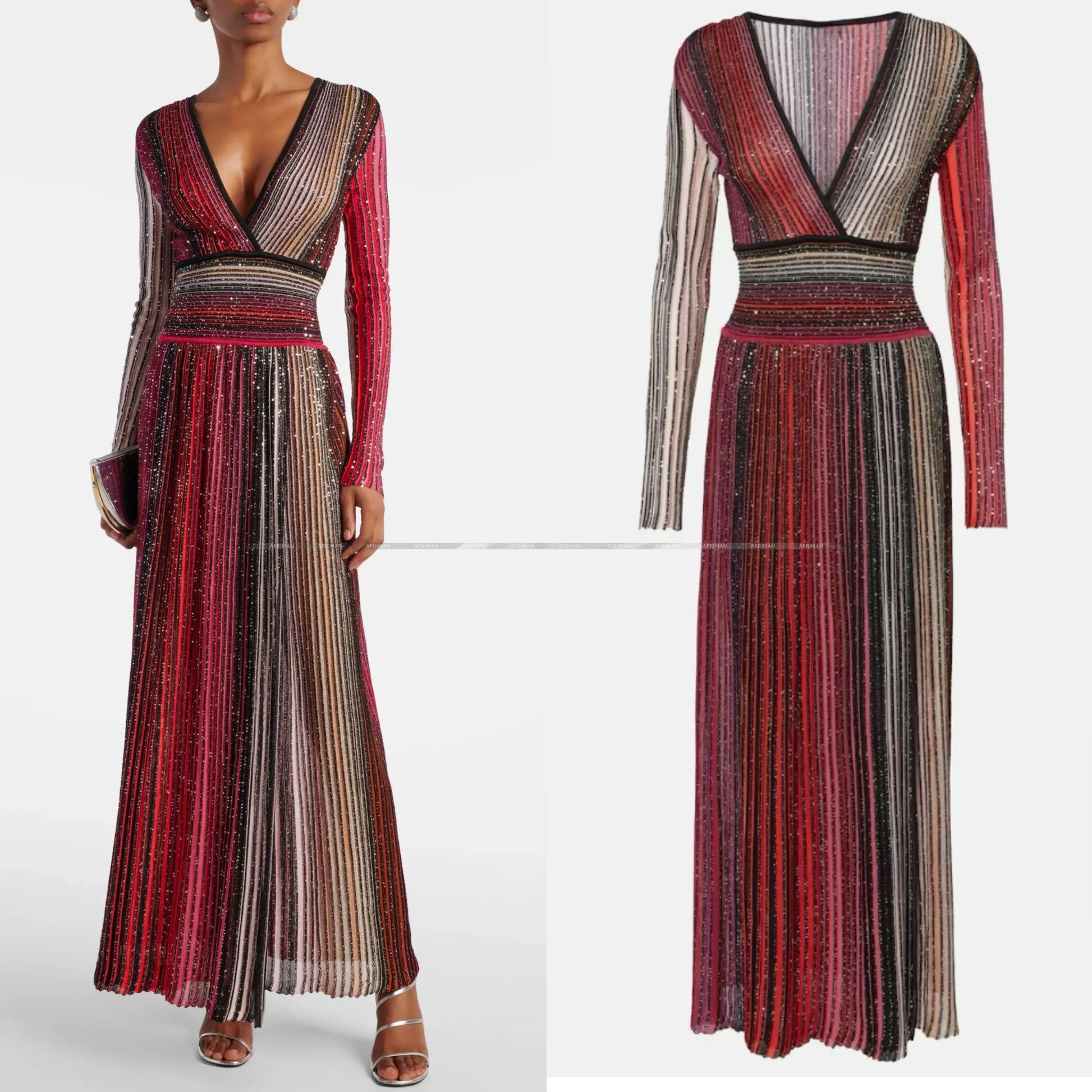 Sukienka na wesele z cekinami, dekoltem w szpic i plisowanym paskiem, 4 kolory 0