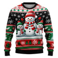 Unisex 3D Kersttrui met Sneeuwman en Kerstman - Foute Kersttrui voor Dames en Heren 7
