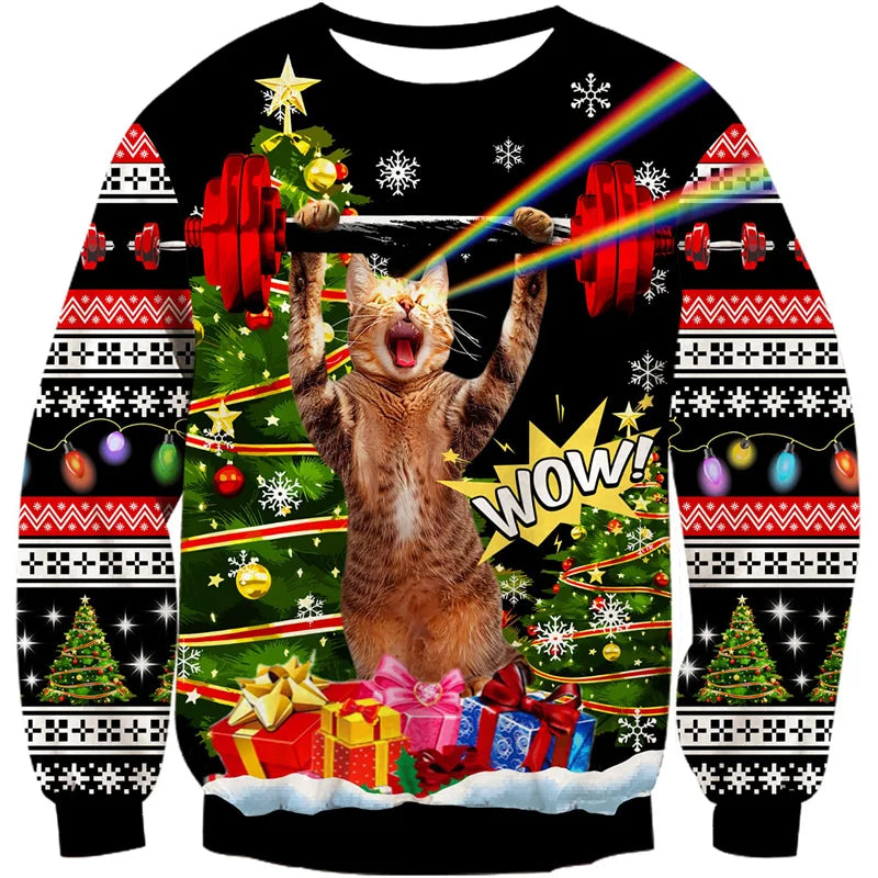 Unisex sweatshirt met 3D print voor katten- en hondenliefhebbers 1