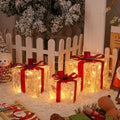 Verlichte Geschenkdozen Set van 3 voor Kerstdecoratie 2023, Multicolor LED 1